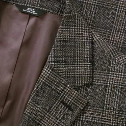 Haggar JMH Tailored Slub Glen Plaid Mens Stretch Fabric Modern Fit Sport Coat
