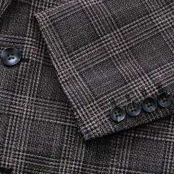 Haggar JMH Tailored Slub Glen Plaid Mens Stretch Fabric Modern Fit Sport Coat