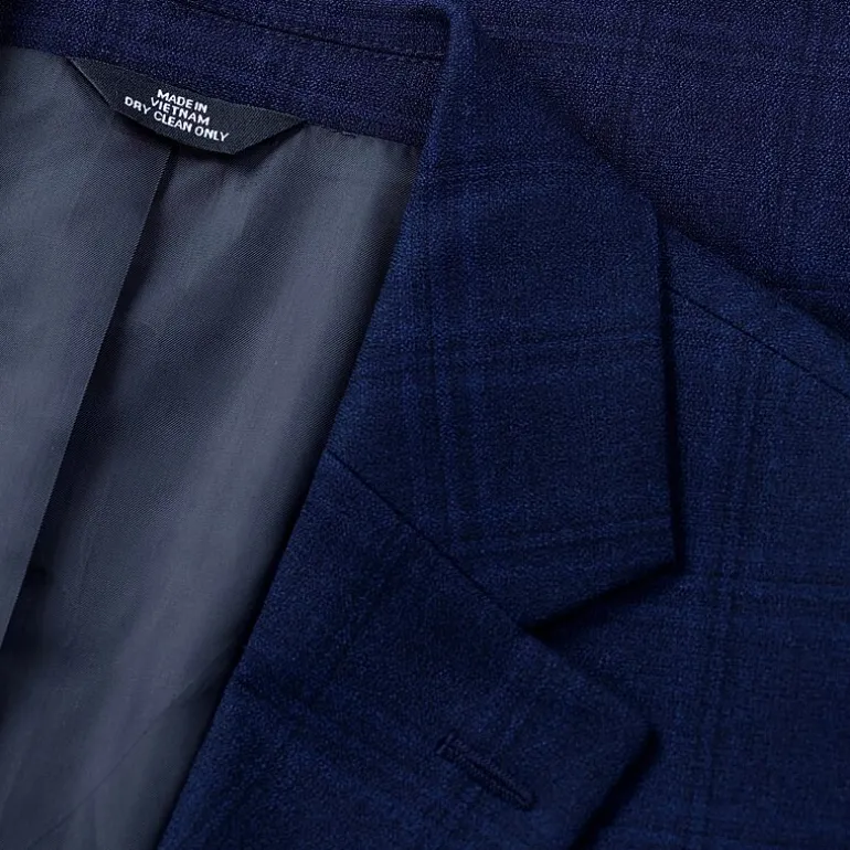 Haggar JMH Tailored Tonal Plaid Mens Stretch Fabric Modern Fit Sport Coat