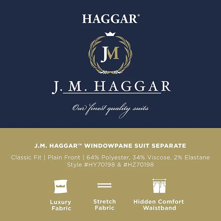 Haggar JMH Tailored Windowpane Men’s Suit Separates