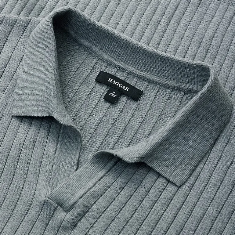 Haggar Johnny Collar Big and Tall Mens Short Sleeve Polo Sweater