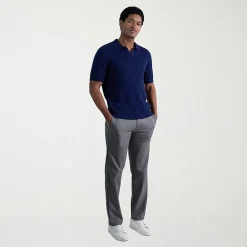 Haggar Johnny Collar Ribbed Mens Short Sleeve Polo Sweater