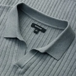 Haggar Johnny Collar Ribbed Mens Short Sleeve Polo Sweater