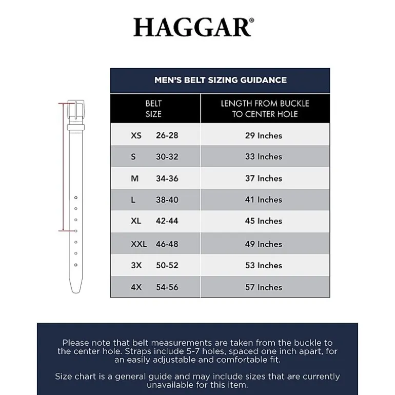 Haggar Leather 32mm Dress Mens Belt