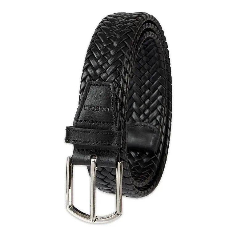 Haggar Leather 35mm Lace Mens Belt