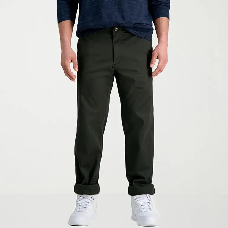 Haggar Life Khaki Chino Mens Comfort Waistband Slim Fit Flat Front Pant