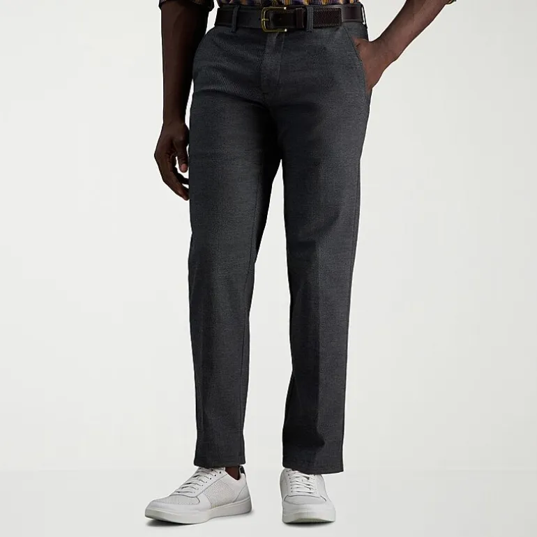 Haggar Life Khaki Comfort Chino Mens Straight Fit Flat Front Pant