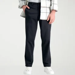 Haggar Life Khaki Comfort Chino Mens Comfort Waistband Straight Fit Flat Front Pant