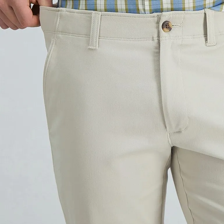 Haggar Life Khaki Comfort Chino Mens Comfort Waistband Straight Fit Flat Front Pant