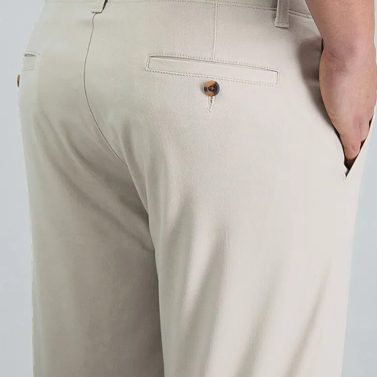 Haggar Life Khaki Comfort Chino Mens Comfort Waistband Straight Fit Flat Front Pant