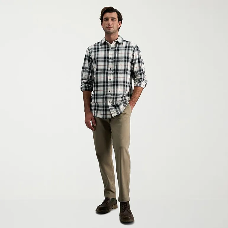 Haggar Life Khaki Comfort Chino Mens Comfort Waistband Straight Fit Flat Front Pant