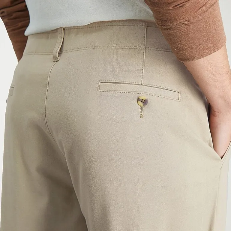 Haggar Life Khaki Comfort Chino Mens Comfort Waistband Straight Fit Flat Front Pant