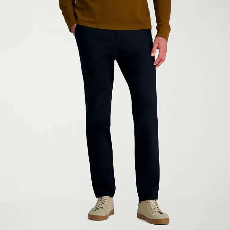 Haggar Life Khaki Flex Mens Comfort Waistband Straight Fit Flat Front Pant