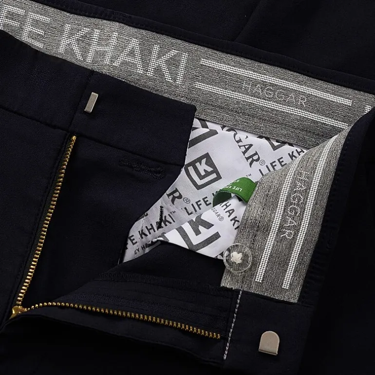 Haggar Life Khaki Flex Mens Comfort Waistband Straight Fit Flat Front Pant