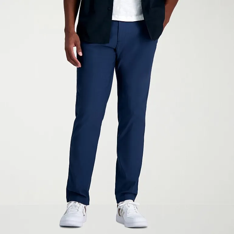 Haggar Life Khaki Flex Mens Comfort Waistband Straight Fit Flat Front Pant