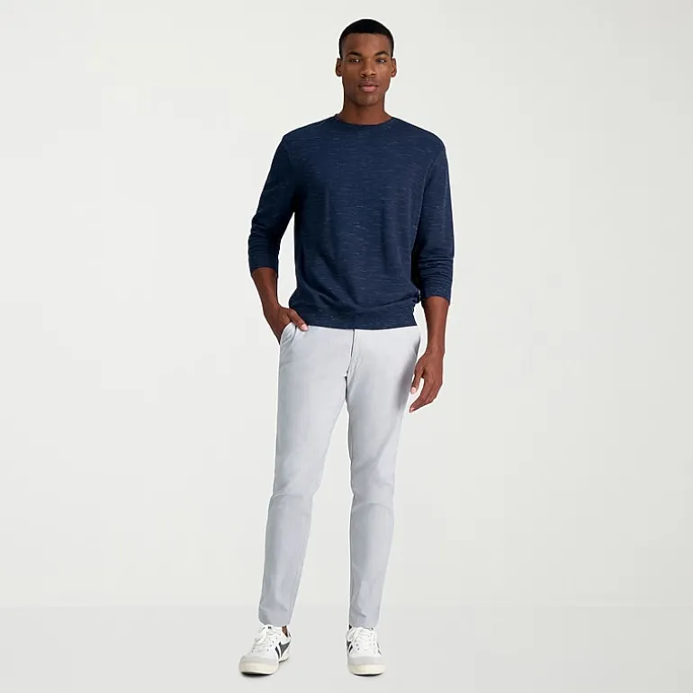 Haggar Life Khaki Mens Comfort Waistband Slim Fit Flat Front Pant