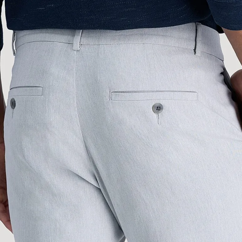 Haggar Life Khaki Mens Comfort Waistband Slim Fit Flat Front Pant