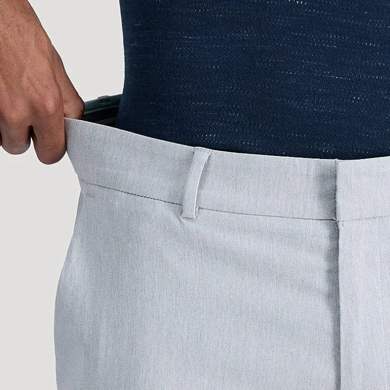 Haggar Life Khaki Mens Comfort Waistband Slim Fit Flat Front Pant
