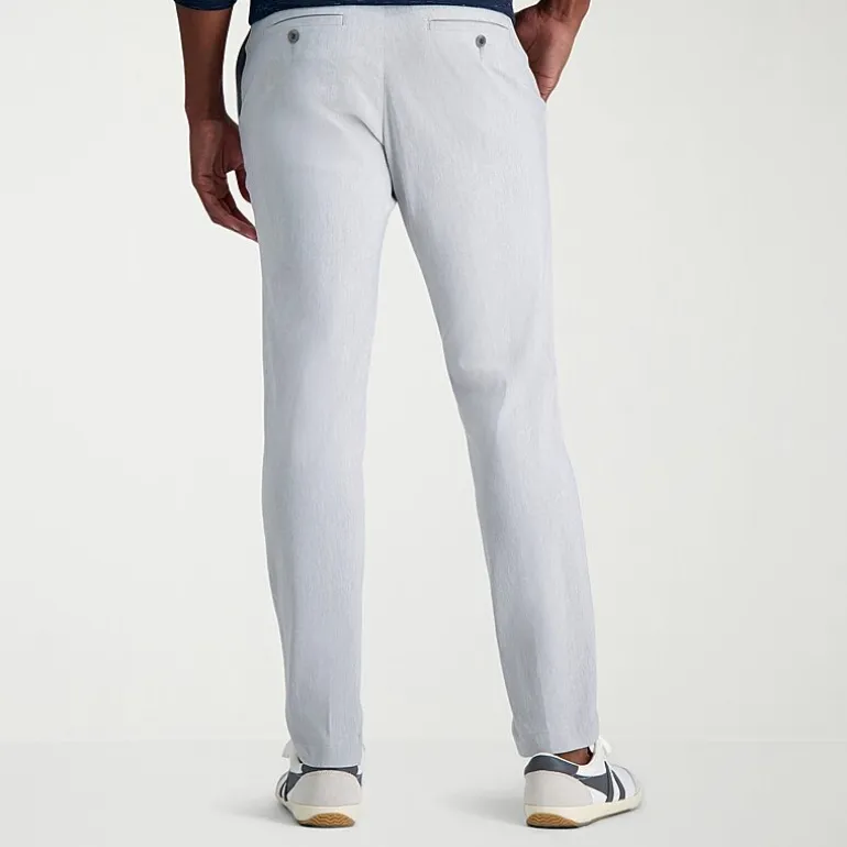 Haggar Life Khaki Mens Comfort Waistband Slim Fit Flat Front Pant