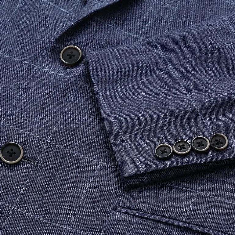 Haggar Mens Big and Tall Windowpane Classic Fit Sport Coat