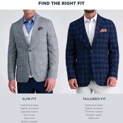 Haggar Mens Big and Tall Windowpane Classic Fit Sport Coat