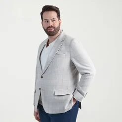 Haggar Mens Big and Tall Windowpane Classic Fit Sport Coat
