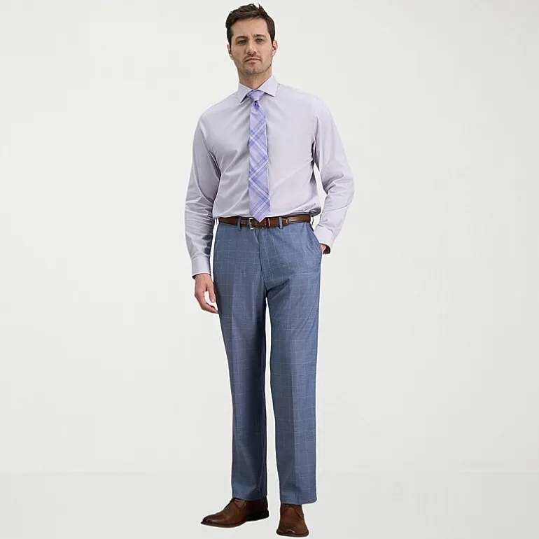Haggar Mens Classic Fit Wrinkle Free Long Sleeve Dress Shirt