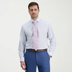 Haggar Mens Classic Fit Wrinkle Free Long Sleeve Dress Shirt