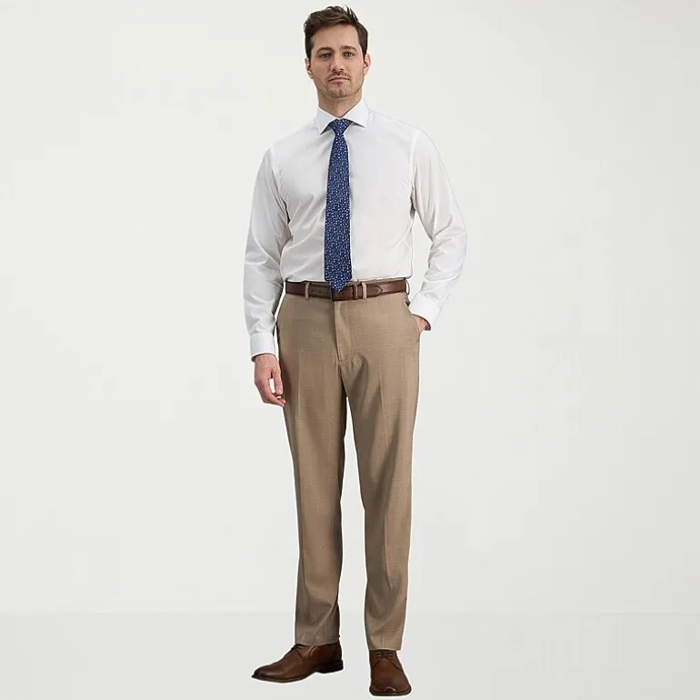 Haggar Mens Classic Fit Wrinkle Free Long Sleeve Dress Shirt