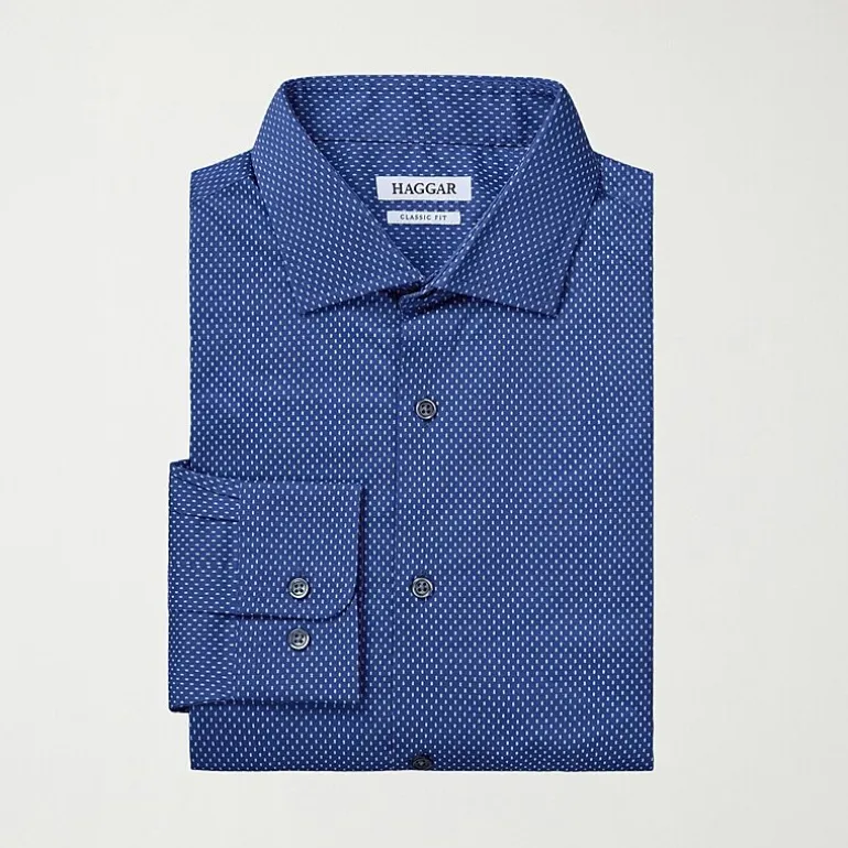 Haggar Mens Classic Fit Wrinkle Free Long Sleeve Dress Shirt