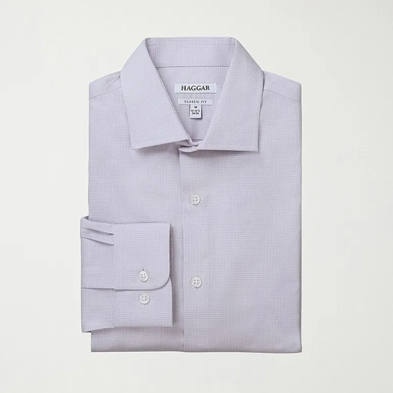 Haggar Mens Classic Fit Wrinkle Free Long Sleeve Dress Shirt