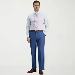 Haggar Mens Classic Fit Wrinkle Free Long Sleeve Dress Shirt