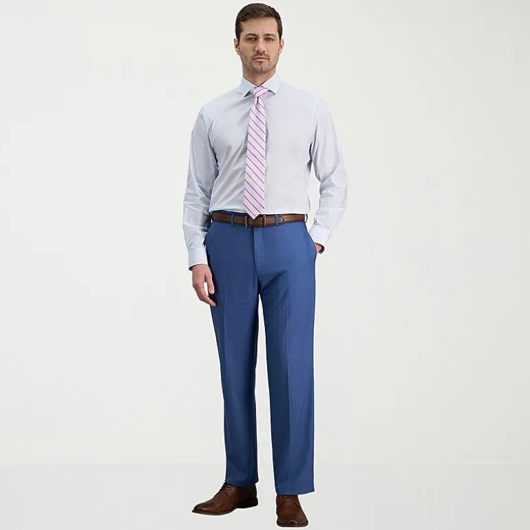 Haggar Mens Classic Fit Wrinkle Free Long Sleeve Dress Shirt