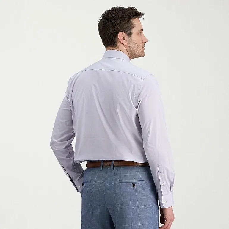 Haggar Mens Classic Fit Wrinkle Free Long Sleeve Dress Shirt
