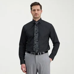 Haggar Mens Classic Fit Wrinkle Free Long Sleeve Dress Shirt
