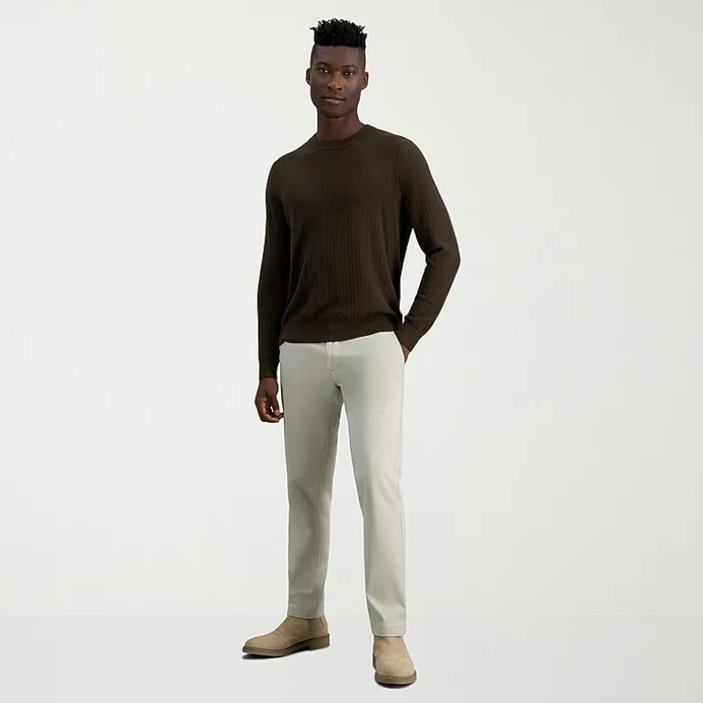 Haggar Mens Crew Neck Long Sleeve Pullover Sweater