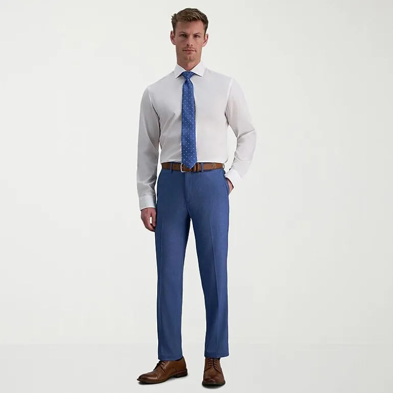 Haggar Mens Slim Fit Wrinkle Free Long Sleeve Dress Shirt