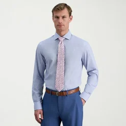 Haggar Mens Slim Fit Wrinkle Free Long Sleeve Dress Shirt