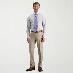 Haggar Mens Slim Fit Wrinkle Free Long Sleeve Dress Shirt