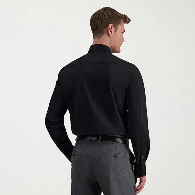 Haggar Mens Slim Fit Wrinkle Free Long Sleeve Dress Shirt