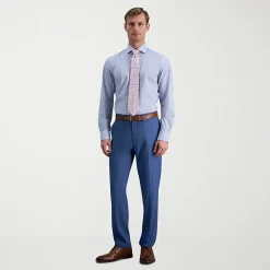 Haggar Mens Slim Fit Wrinkle Free Long Sleeve Dress Shirt
