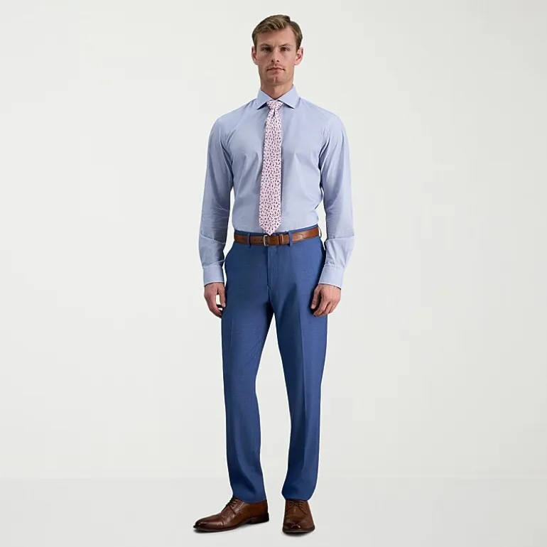 Haggar Mens Slim Fit Wrinkle Free Long Sleeve Dress Shirt