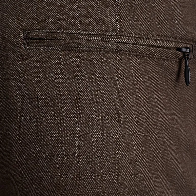 Haggar Modern Stretch Herringbone Mens Regular Fit Flat Front Pant
