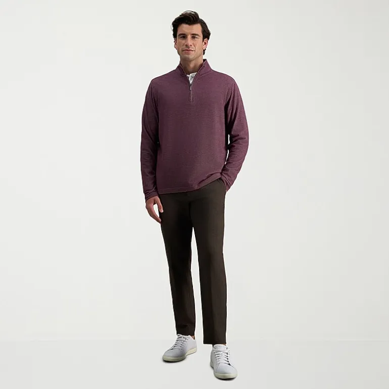 Haggar Modern Stretch Herringbone Mens Regular Fit Flat Front Pant