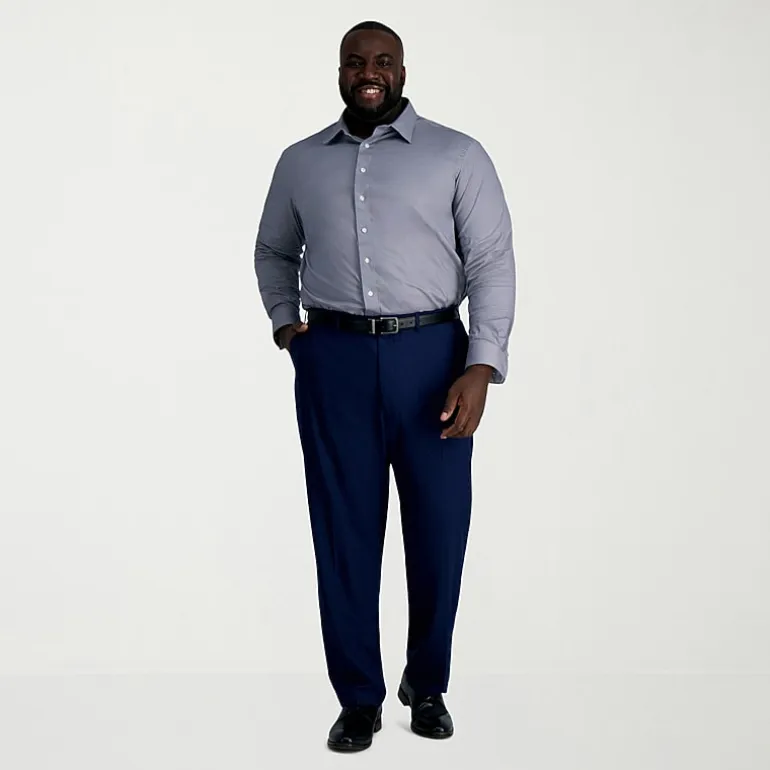 Haggar Premium Comfort Big and Tall Mens Classic Fit Easy Care Stretch Fabric Long Sleeve Dress Shirt