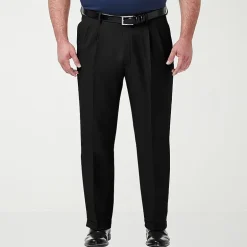 Haggar Premium Comfort Expandable Waist Mens Classic Fit Big and Tall Dress Pleated Pant