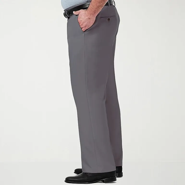 Haggar Premium Comfort Expandable Waist Mens Classic Fit Big and Tall Dress Flat Front Pant