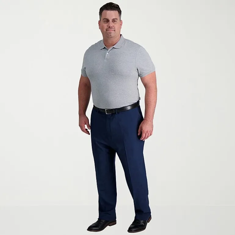 Haggar Premium Comfort Expandable Waist Mens Classic Fit Big and Tall Dress Flat Front Pant