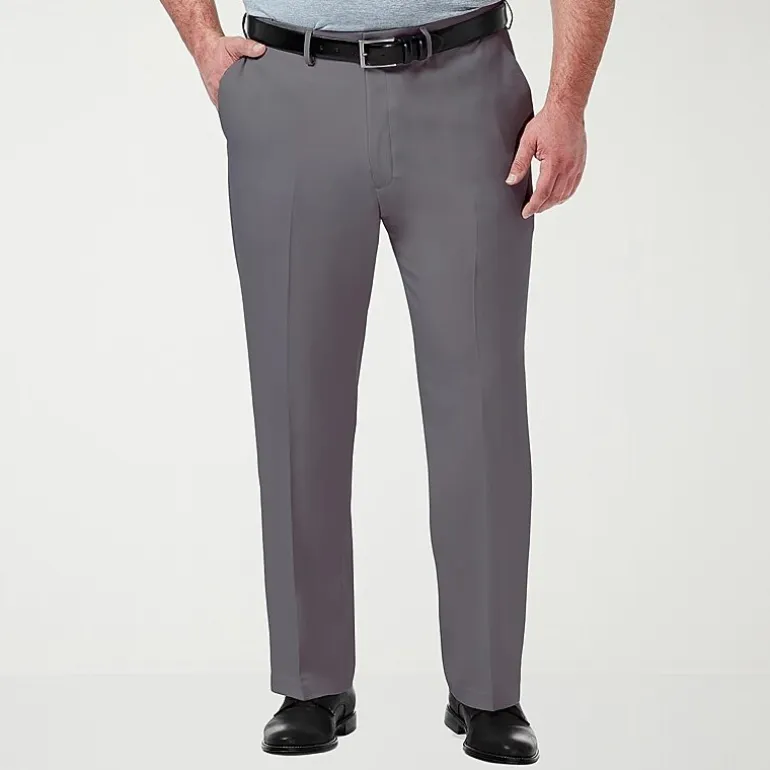Haggar Premium Comfort Expandable Waist Mens Classic Fit Big and Tall Dress Flat Front Pant