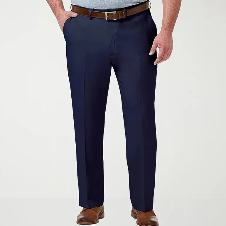Haggar Premium Comfort Expandable Waist Mens Classic Fit Big and Tall Dress Flat Front Pant